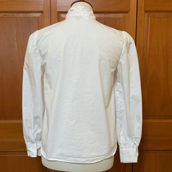 Anthropologie Mare Mare White Puff Sleeve Blouse with Oversized Bow - Picture 8 of 15
